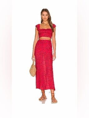 Women's Floral Lace Bralette - Red